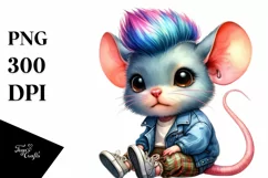 Watercolor Mouse Portrait, Transparent PNG Product Image 1