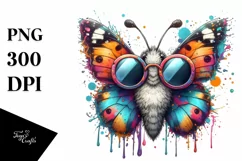 Colorful Butterfly Sunglasses Clipart Product Image 1