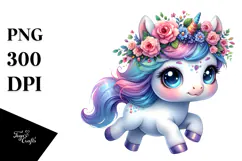 Vibrant Baby Unicorn PNG Product Image 1