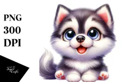 Cartoon Siberian Husky Baby PNG Product Image 1