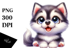 Cartoon Siberian Husky Baby PNG Product Image 1