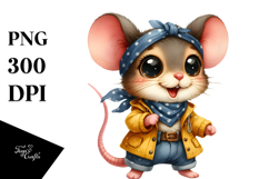 Colorful Baby Mouse Raincoat, Big Eyes | Sublimation | Product Image 1