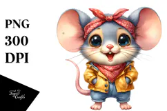 Colorful Baby Mouse Raincoat, Big Eyes | Sublimation | Product Image 1