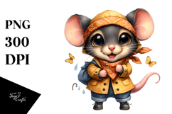 Colorful Baby Mouse Raincoat, Big Eyes | Sublimation | Product Image 1