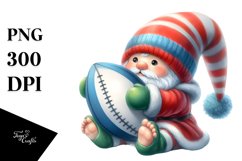 Cute Baby Gnome Playing Rugby Sublimation Clipart Product Image 1