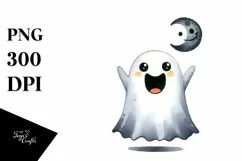 Funny Watercolor Halloween Sticker Clipart Product Image 3