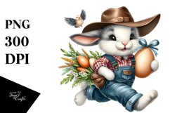 Goofy Bunny in Vintage Attire PNG Product Image 1