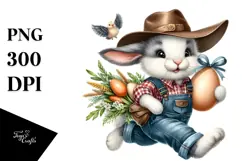 Goofy Bunny in Vintage Attire PNG Product Image 1
