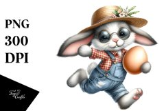 Goofy Bunny in Vintage Attire PNG Product Image 1