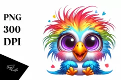 Colorful Crazy Looking Small Baby Parrot Clipart Product Image 1