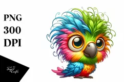 Colorful Crazy Looking Small Baby Parrot Clipart Product Image 3