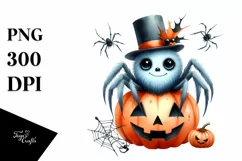 Funny Watercolor Halloween Sticker Clipart Product Image 1