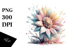 Abstract Pastel Sunflower PNG Product Image 1
