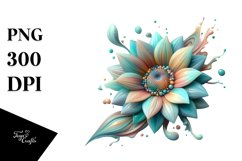 Abstract Pastel Sunflower Made of Material PNG Product Image 1