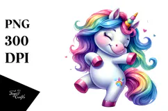 Dancing Unicorn, Colorful PNG Product Image 1
