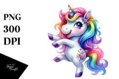 Dancing Unicorn, Colorful PNG Product Image 1
