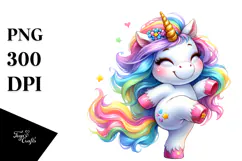 Funny Dancing Unicorn PNG Product Image 1