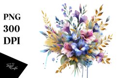 Vibrant Lobelia Watercolor Abstract | Sublimation Clipart Product Image 3