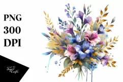 Vibrant Lobelia Watercolor Abstract | Sublimation Clipart Product Image 3