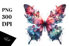 Butterfly with Butterfly Silhouettes, Transparent PNG Product Image 1