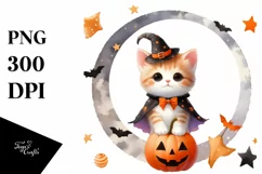 Cute Baby Kitten, Halloween Theme, PNG Product Image 1