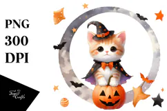 Cute Baby Kitten, Halloween Theme, PNG Product Image 1