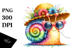 Cute Baby Snail with Sunglasses PNG Product Image 1