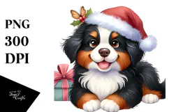 Cute Cartoon Bernese Mountain Dog PNG Product Image 1
