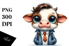 Expressive Confused Cow with Raincoat Product Image 3