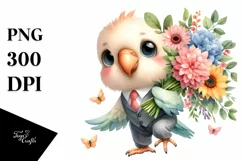 Cute Baby Parrot Large Bouquet | Clipart Product Image 3