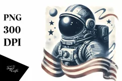 Vintage Astronaut Girl Sticker Design Product Image 3