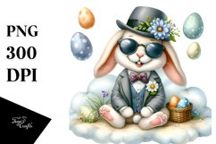 Happy Bunny on Cloud PNG Product Image 1