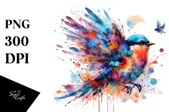 Colorful Bird Painting Sublimation PNG Product Image 1