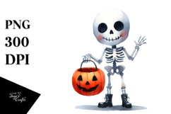 Simple Funny Halloween Skeleton PNG Product Image 1