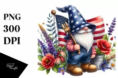 Detailed Watercolor Patriotic Farmer Gnome Product Image 3