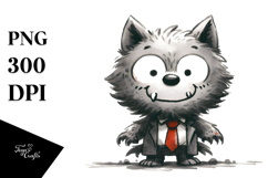 Funny Werewolf Watercolor Image Product Image 1