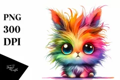 Colorful Cute Bunny with Crazy Eyes and Hair | Clipart Product Image 3