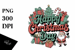 Retro Happy Christmas Day Png Product Image 5