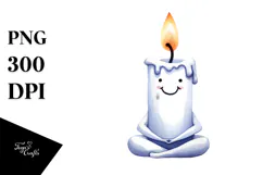 Funny Simple Candle Watercolor PNG Product Image 1