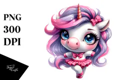 Vibrant Unicorn Dancing with Cool Haircut, PNG Product Image 1