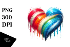 Simple Paintbrush Style Heart PNG Product Image 1