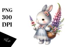 Whimsical Baby Rabbit with Foxglove Bouquet Product Image 3