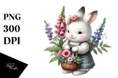 Whimsical Baby Rabbit with Foxglove Bouquet Product Image 1