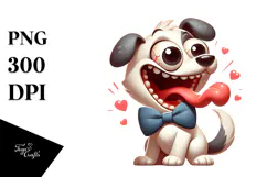 Cute Dog with Bow Tie PNG Product Image 1