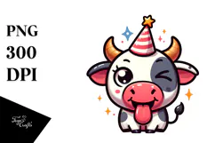 Playful Cow with Winking Eye, PNG Product Image 1