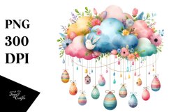 Cloud with Easter Eggs PNG Product Image 1