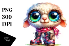 Vibrant Crazy Eyes Baby Lamb PNG Product Image 1