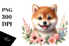 Watercolor Baby Shiba Inu PNG Product Image 1