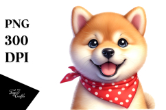 Watercolor Baby Shiba Inu PNG Product Image 1