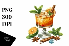 Watercolor Amaretto Sour Clipart Product Image 1